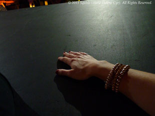 Marie-Hélène Cyr's hand on the catwalk at the Bon Jovi show at the Air Canada Centre, Toronto, Canada (November 2, 2013)